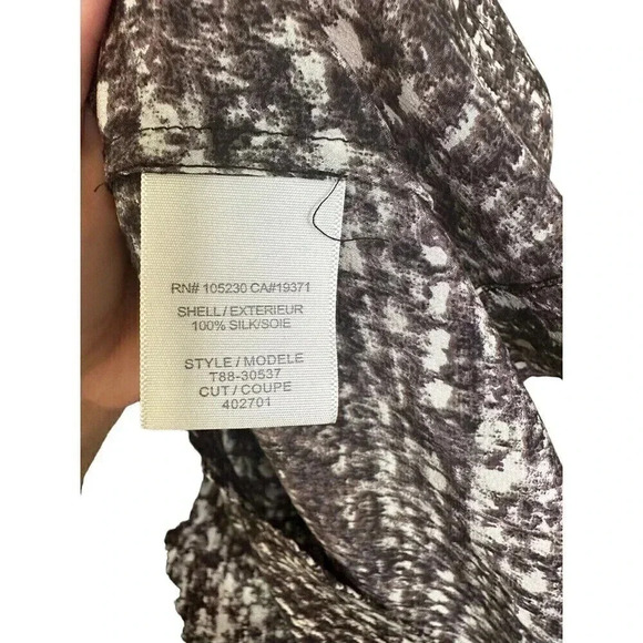 Joie Printed 100% Silk Shift Dress Black/Ivory Size Small - Picture 11 of 13